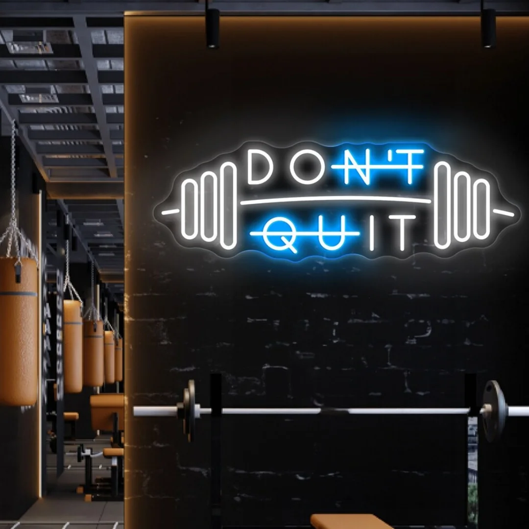 Don't Quit Neon, Custom Home Gym Decor LED Neonlicht Gym Schlafzimmer Dekoration USB-Stecker Fitness Dekoration Kreatives Geschäftsschild