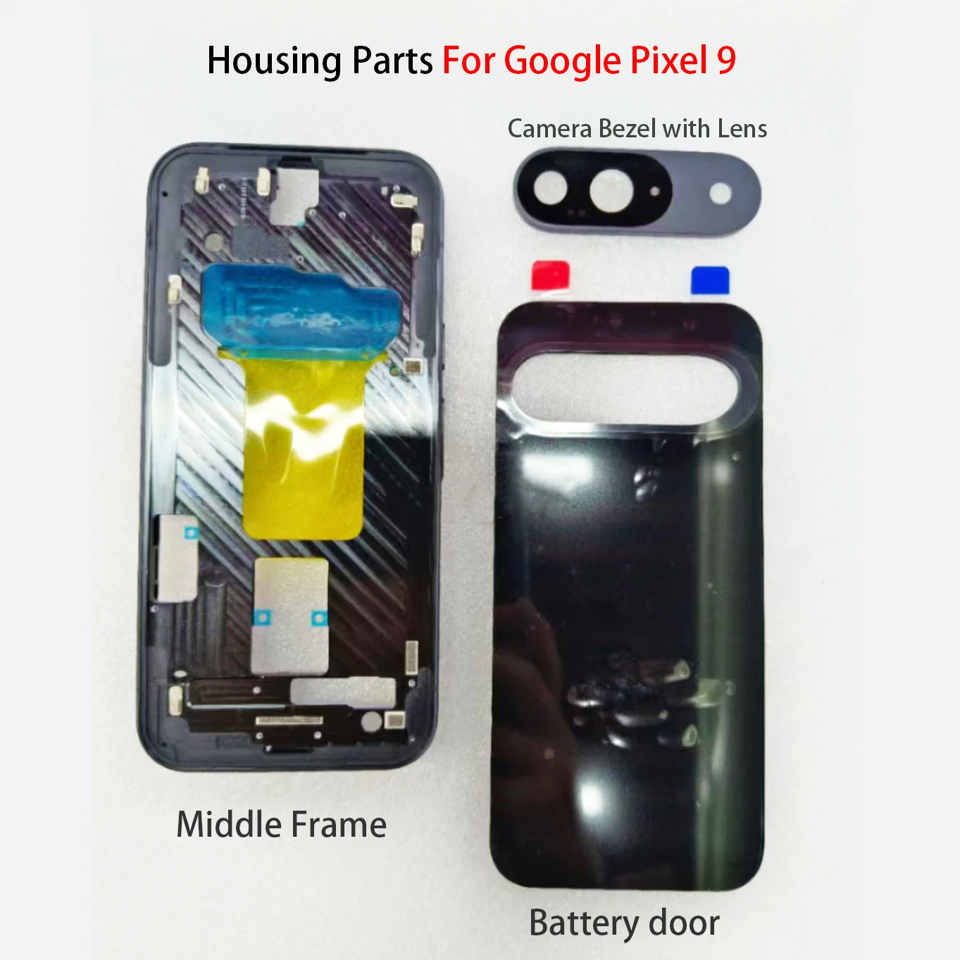 Battery Door Housing Camera Bezel Middle Frame  Sim card tray  Power Volume  buttons  Repair Parts For Google pixel 9,  9 pro