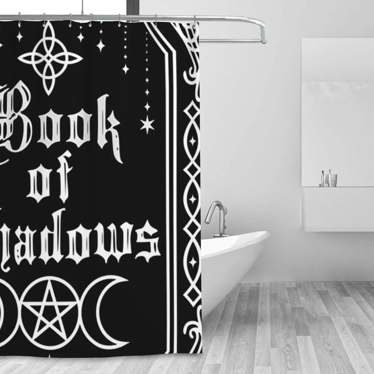 Book Of Shadows Shower Curtain Bathroom Polyester Waterproof Bath Curtains with Hooks