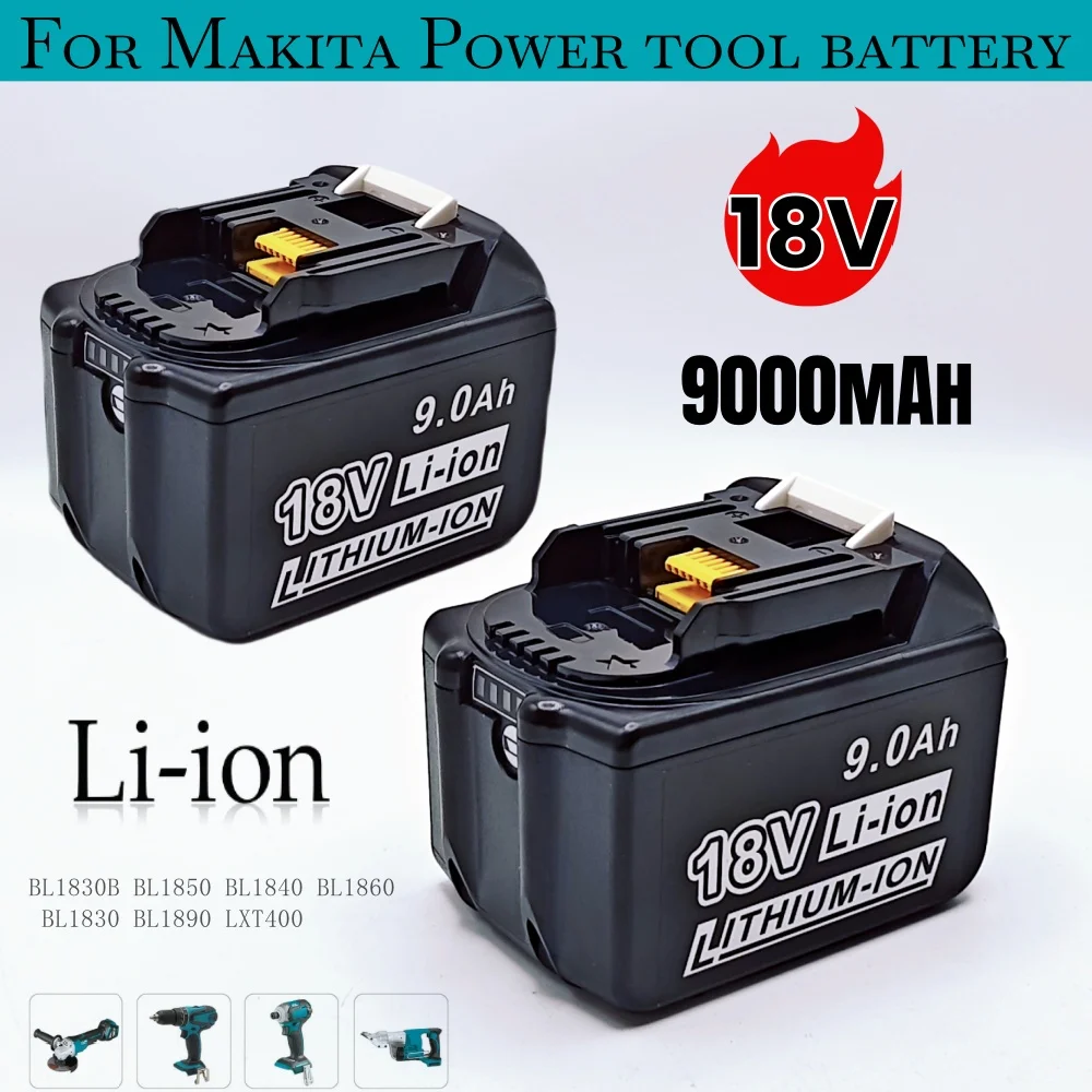 

Аккумулятор 18В 9.0Ач для Makita, подходит для садовых инструментов, пистолетов-распылителей для мойки автомобилей, поливочных пистолетов.