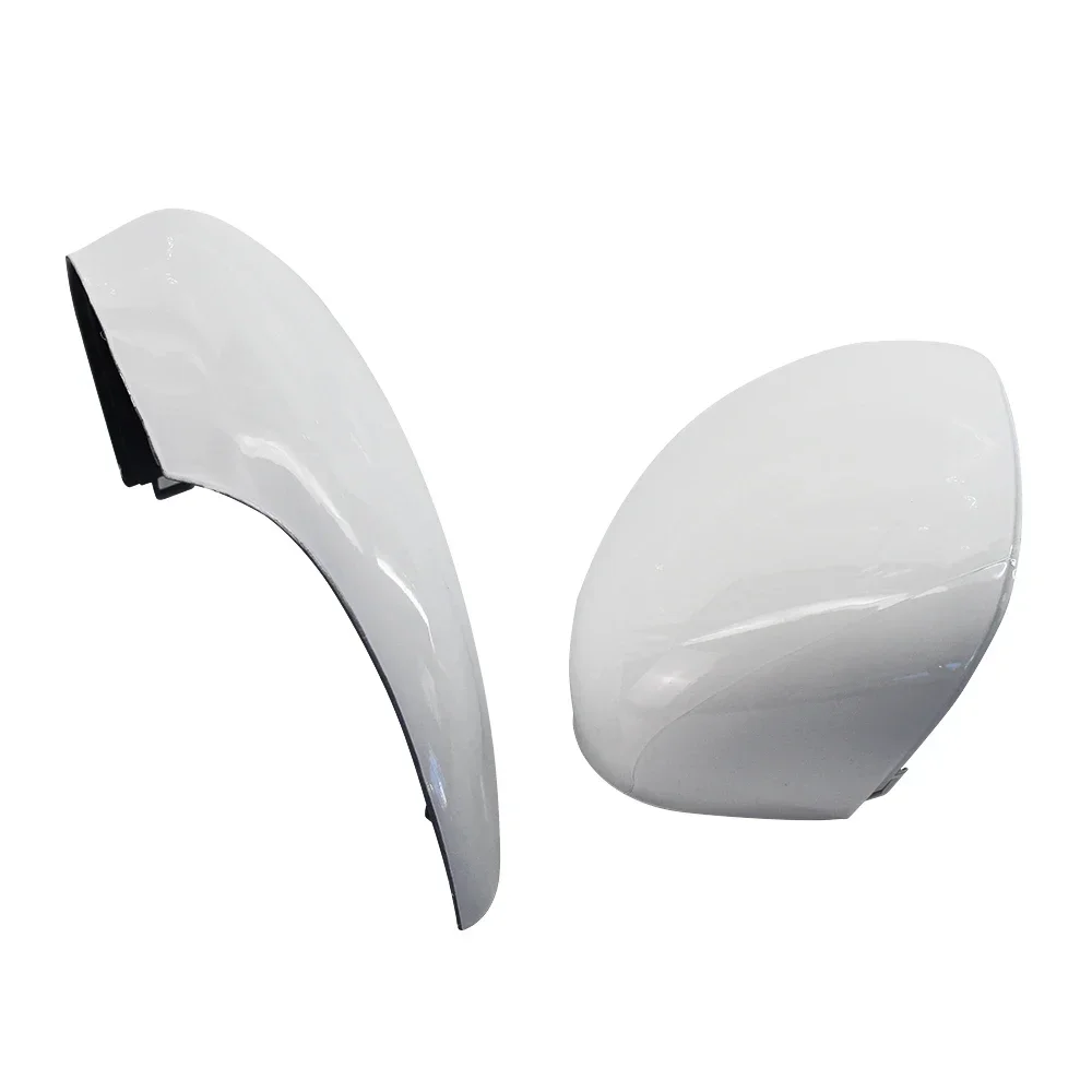  Left/Right White Rear View Side View Mirror Replacement Cover Cap Case Shell for Ford Fiesta 2009-2015 （European version model）