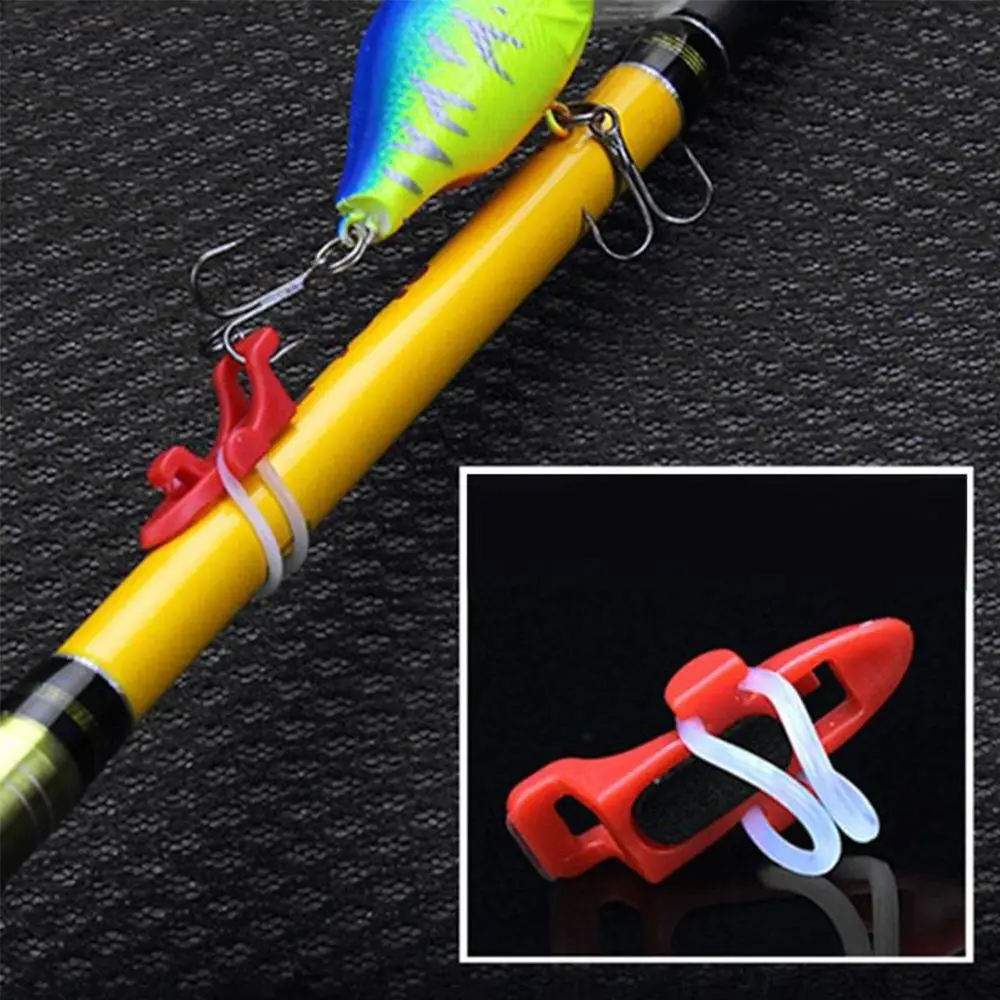 Portable 3 Rubber Rings Plastic Rubber Safe Hanger Fishing Gear Hook Secure Keepers Lures Holders