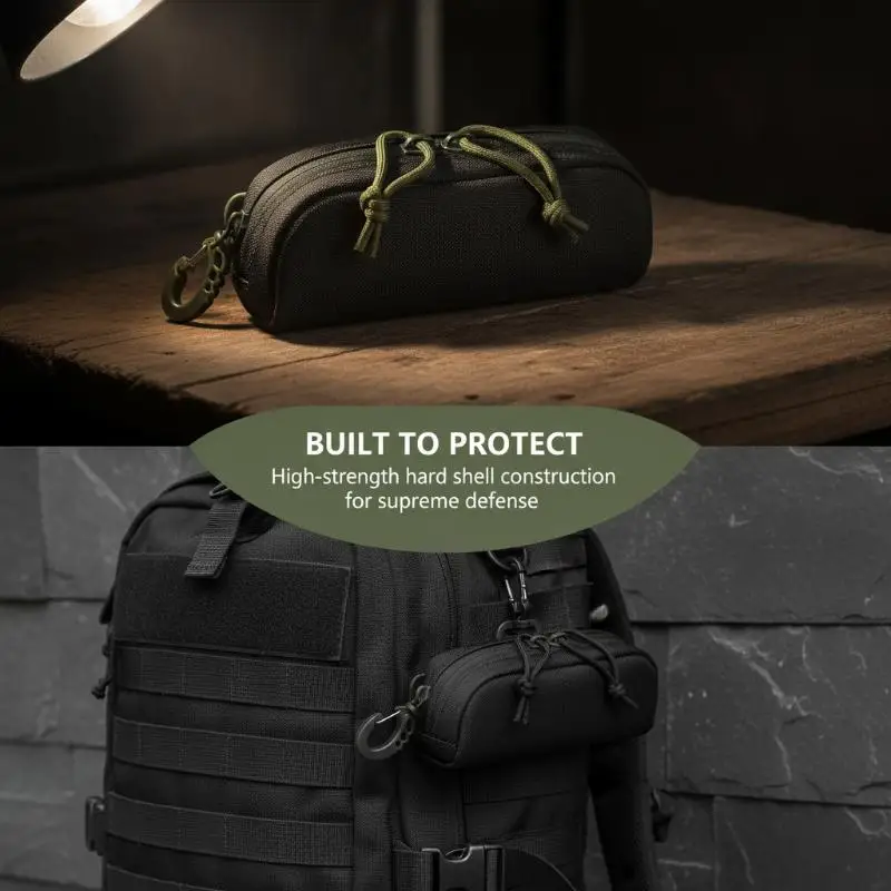 Tactical Nylon Eyeglass Case Dust Proof Shockproof Protective Goggles Storage Box for Hunting Hiking Tactical Training Use