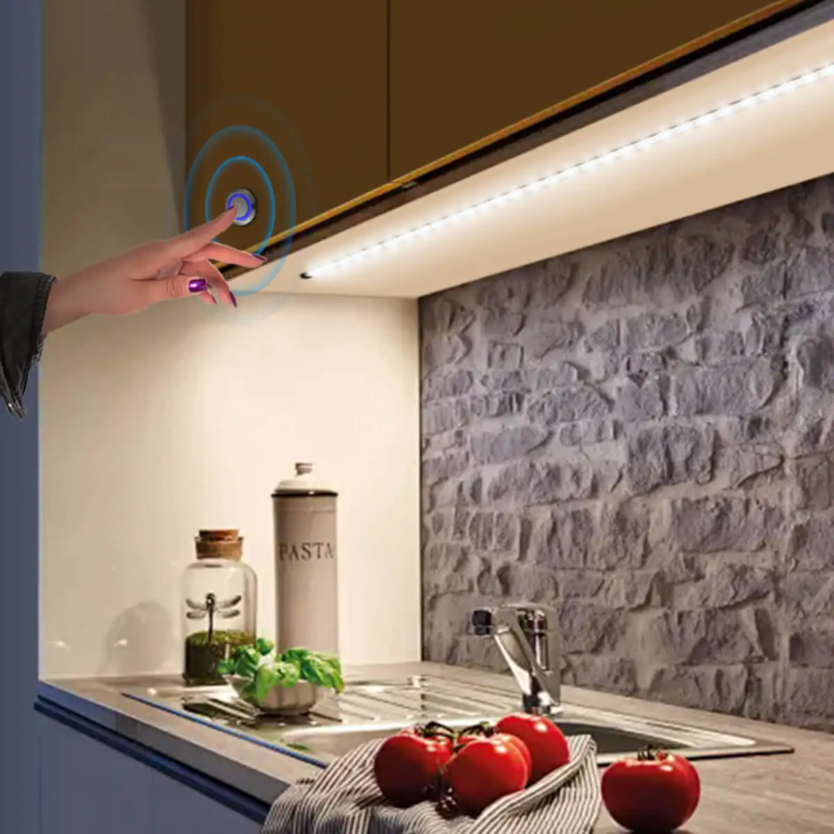 COB Recessed Dimming Switch LED Strip Light USB Powered DC12V 320LEDs/M High Bright Tape For Kitchen Bedroom Computer Backlight