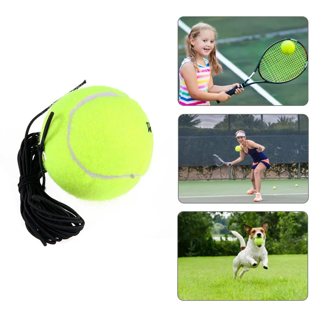 Indoor Single Person Tennis Trainer with Elastic Rope Ball Rebound - Portable Rubber Tennis Trainer Accessories