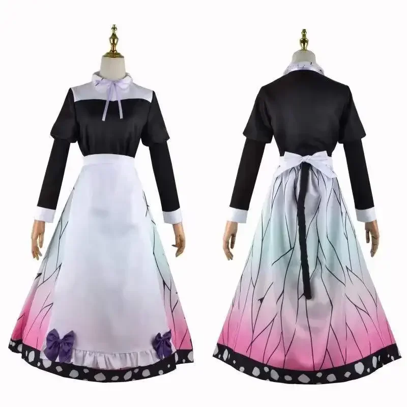 Anime Cosplay kimetsu no Yaiba kochou Shinobu vestido de sirvienta sexy traje vestido de fusión para mujeres ropa de cosplay linda