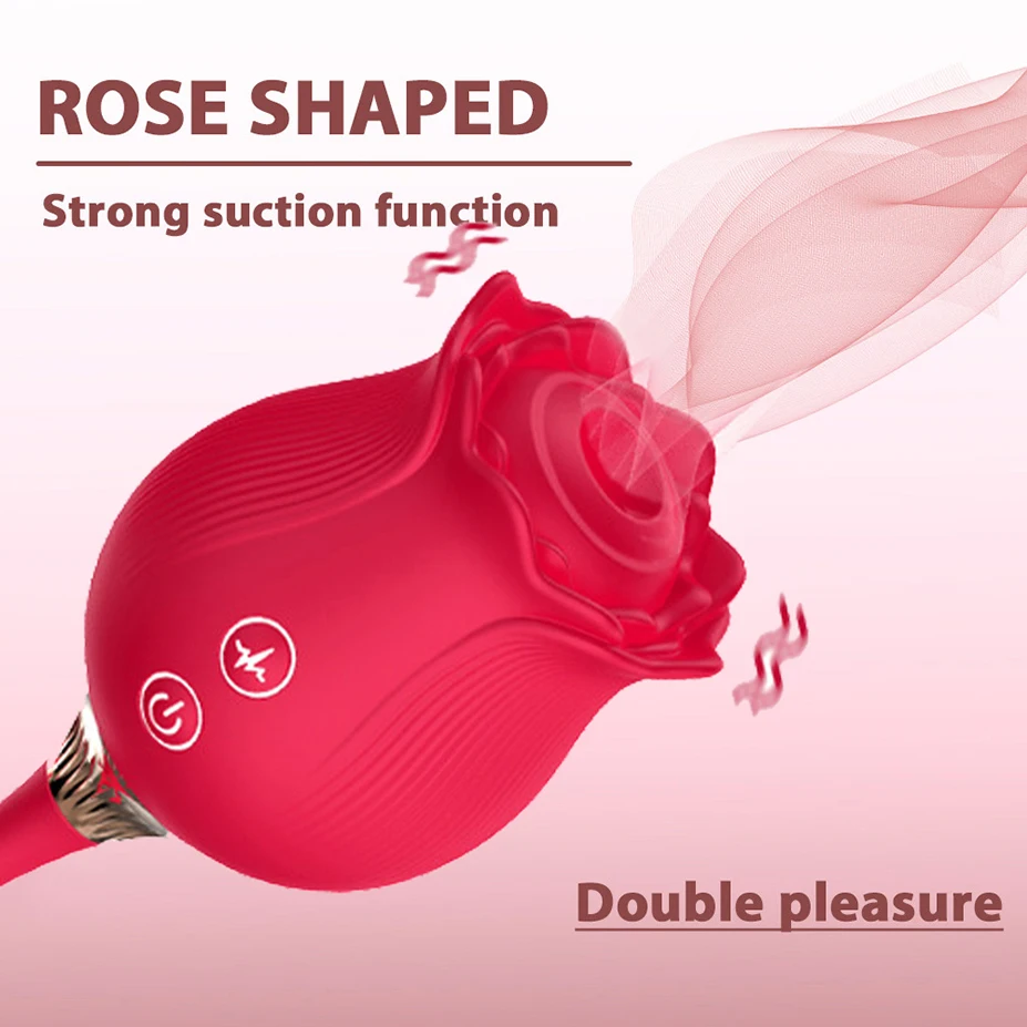 Rose Sucking Thrusting Dildo Vibrator for Women Nipple Clit Stimulator Vibrating Egg Tongue Licking Clitoris Sucker Sex Toy image 6