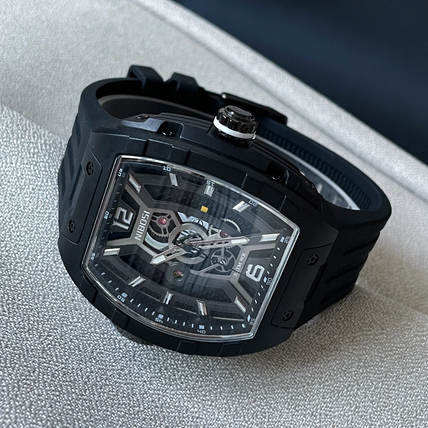 ساعة CILOA الفاخرة على شكل برميل للرجال بمينا كبير، ساعة كوارتز عصرية كاجوال، موديل جديد 2025، طراز عتيق، هدية رائعة