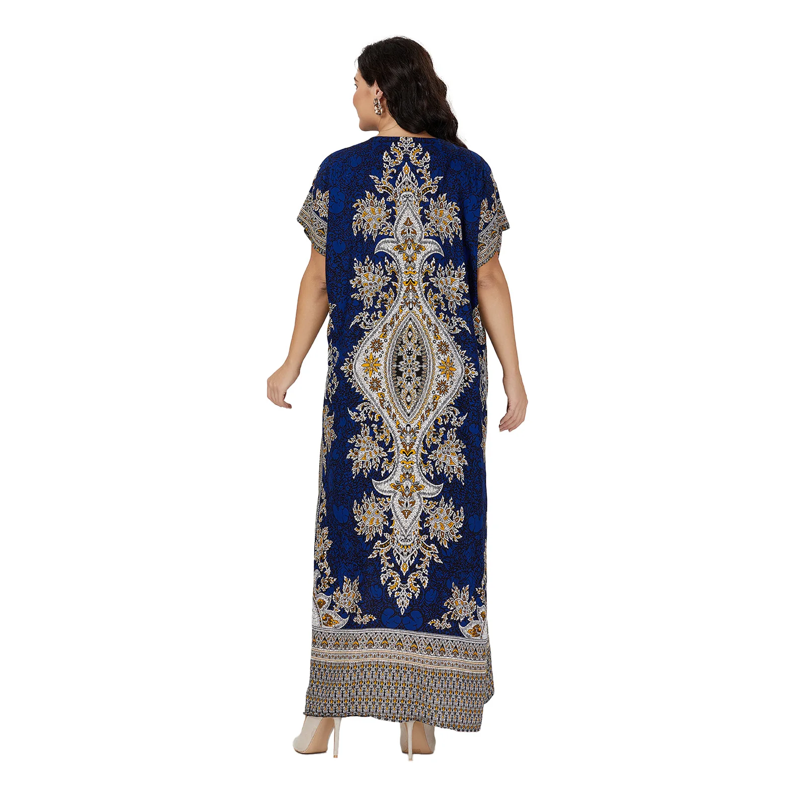 PlusSize Moroccan Traditional Dress Abaya For Women\'s Kaftan African Beach Dashiki Loungewear Home Short Sleeve Cover up