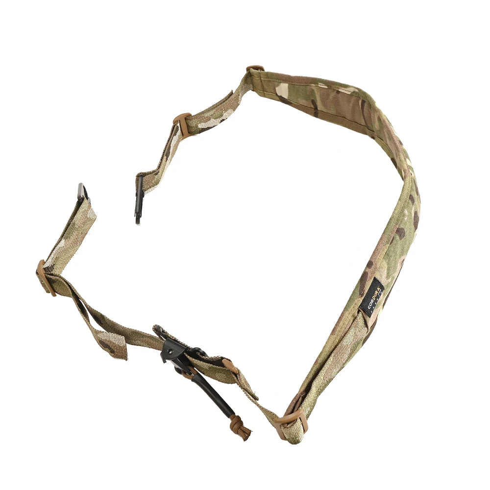 Estilingue modular de rifle de 2 pontos, gancho de choque resistente, alça de ombro acolchoada, aba de tração rápida ajustável, acessórios de caça