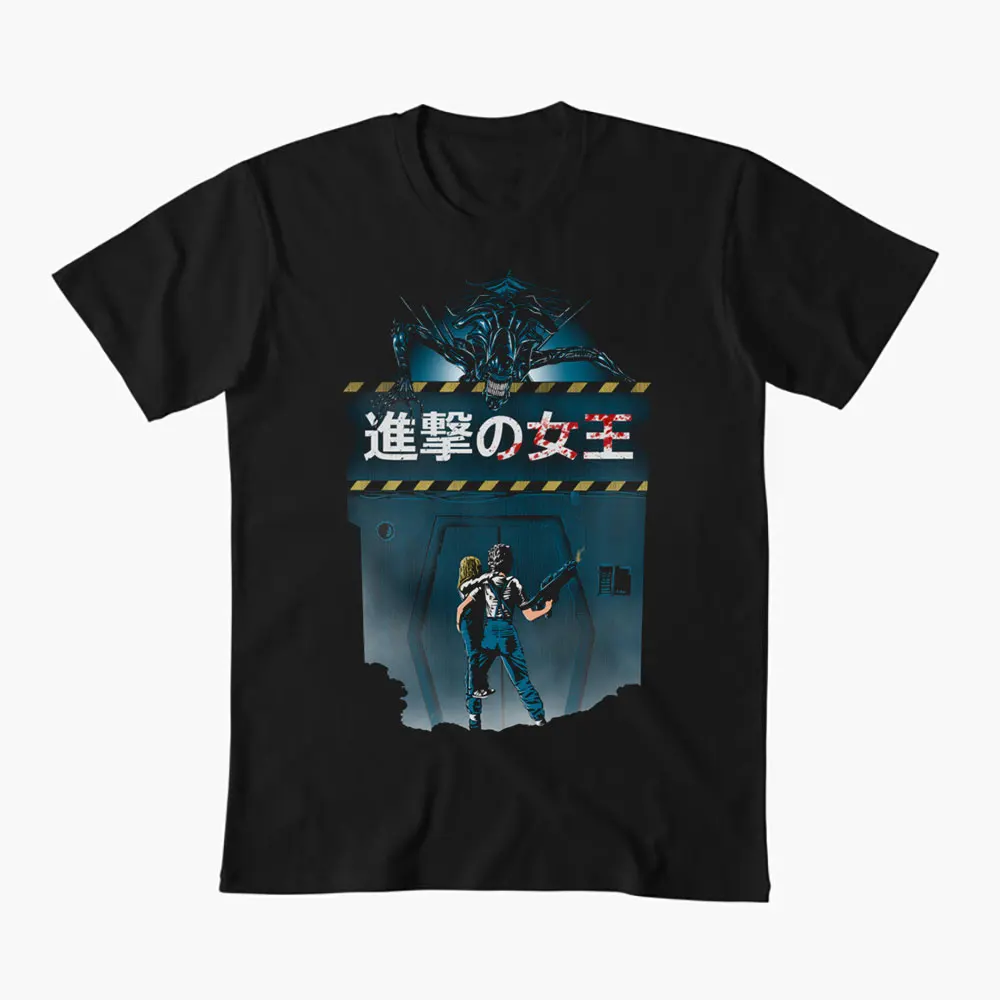 

The Queen 0412 Xenomorp Horror movie Weyland Sci-Fic Alien Gift T-Shirt 100% cotton Short Sleeve Graphic clothes All size tops