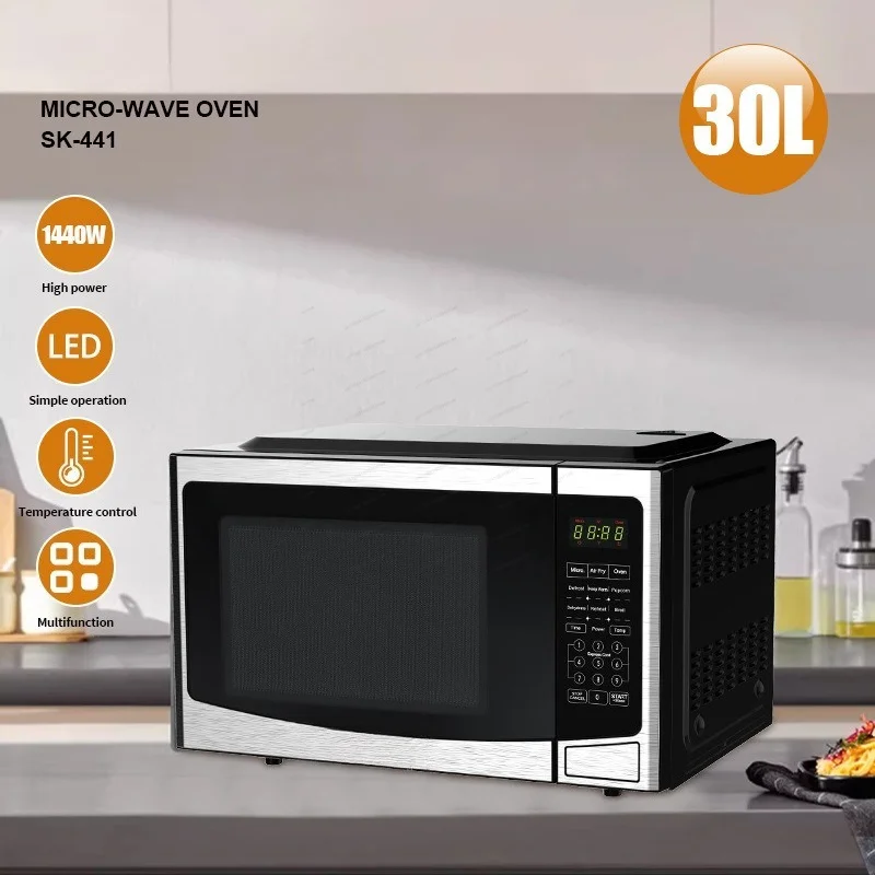 Microwave Oven 30L Visible Turntable Light Wave Type for Home Office Quick Heating