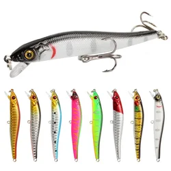 Señuelo de Pesca de pececillos, 1 piezas, ojos 3D, 8,5 cm, 5,8g, Crankbait, Wobblers, cebo duro Artificial, Lucio, Carpa, cebo falso