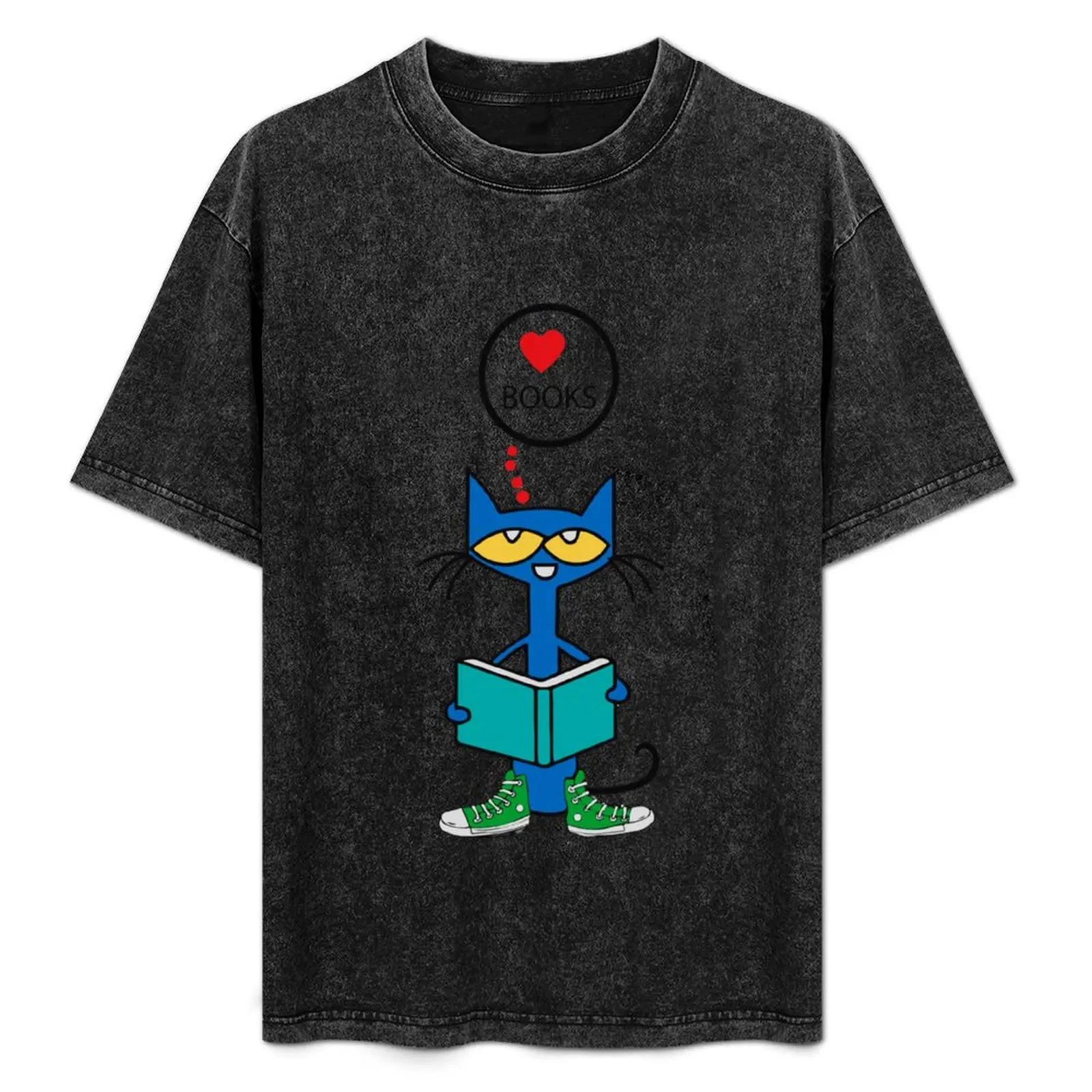 

Pete the cat reading a book T-Shirt Plus Size Short Sleeve T-Shirt