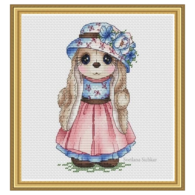 The cross-stitch set 28CT, 18CT, 14CT and 11CT can be selected as the hand-made material pack of printed fabric saga flower hat