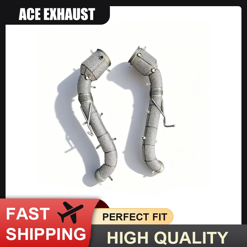 

ACE Exhaust Racing Downpipe for McLaren 650S 540C 570S MP4-12C 600Lt SUS304 Stainless Steel Exhaust Pipe with Heat Shield