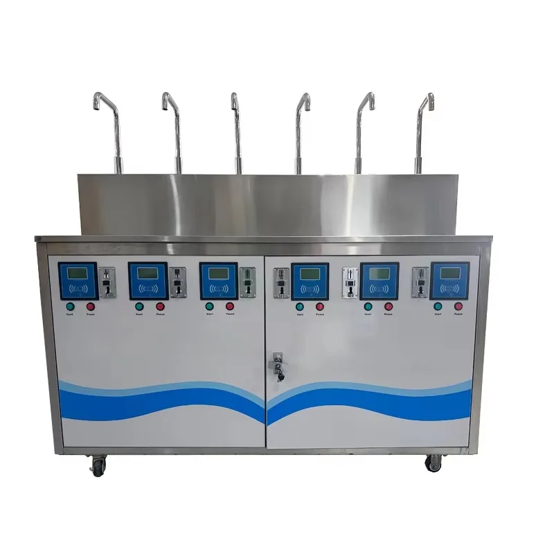 Stainless steel bearing 6 heads coin ic purified water vending machine 5 gallon bottle filling station