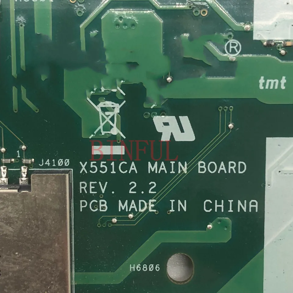 X551CA REV.2.2 Mainboard For Asus Laptop Motherboard With SR0N9 I3