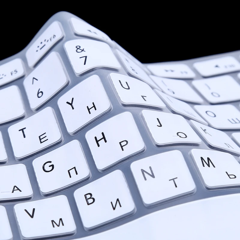 Silicone Russian Keyboard Cover Skin US Version Durable RUS Sticker for Macbooks