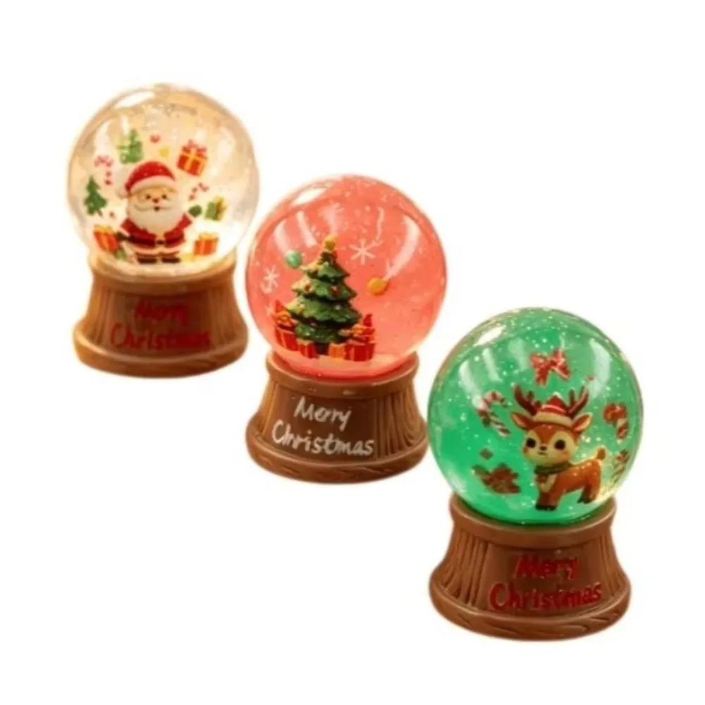 Winter Christmas Themed Christmas Crystal Ball Elk Snow Globe Resin Miniature Ornaments DIY Gift Box Dollhouse Decor Dollhouse