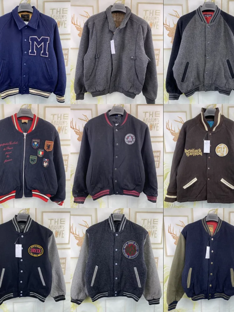 

Vintage Loose Fit Baseball Jaet with Embroidery Harajuku Street Sle American Workwear Cotton Jaet for Youth Autumn Winter