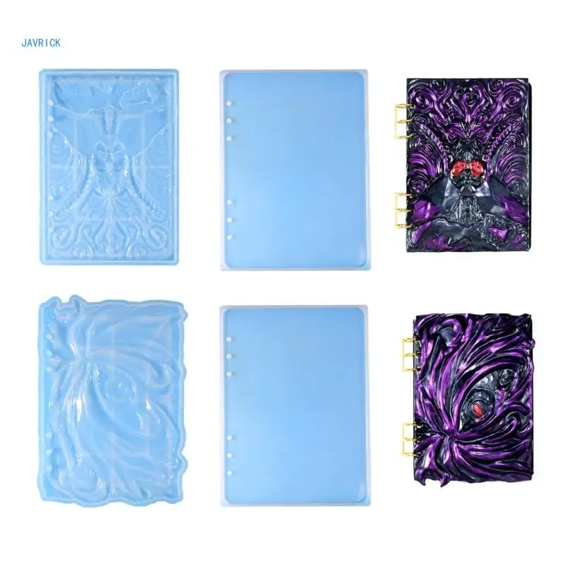 

Notebook Cover Silicone Mold Crystal Epoxy Resin Molds for DIY Resin Mould Handmade Notepad Book with Binder Rings Set