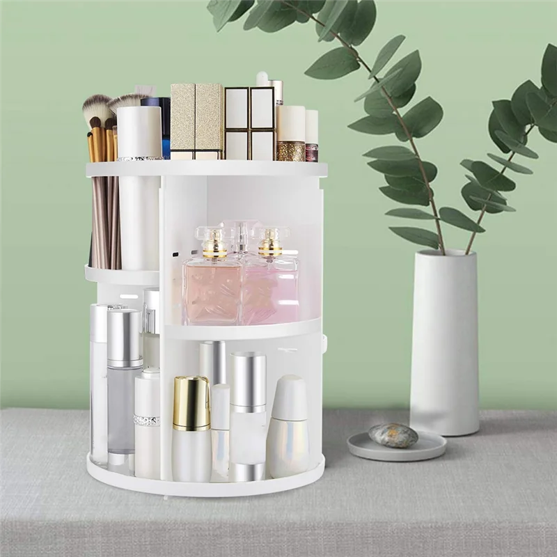 

A20F-360 Rotating Makeup Organizer,DIY Adjustable Holder,Foldable Cosmetic Storage Display Box