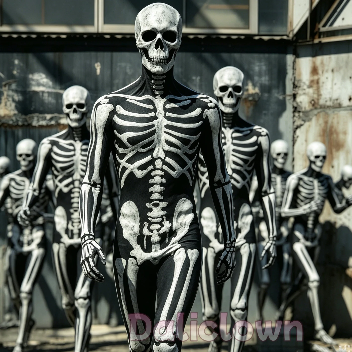 Costume de squelette d'Halloween pour adultes, hommes et femmes, combinaison squelette de mort horrifique, combinaison de cosplay squelette steampunk, masque, combinaison Zentai