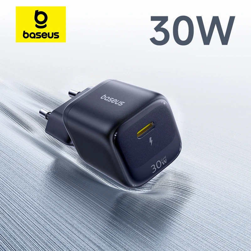 Chargeur de téléphone Baseus 30W USB C PD3.0 QC3.0 PPS à charge rapide pour iPhone 17 16 15 1 Pro Max iPad Xiaomi, chargeur rapide GaN