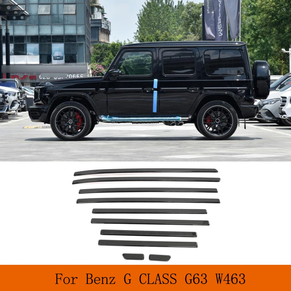 Car Body Side Molding Trims Cover for Mercedes Benz G-Class G63 W463 AMG Prepreg Dry Carbon Car Door Decoration Strip Side Trim