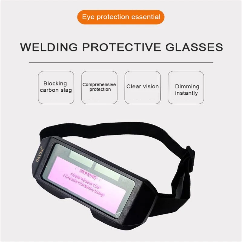 OAUEE Welding Helmets Auto Darkening Automatic Light Change Darkening Anti-Eyes Shied Goggle Glasses Solar Energy Eyes Glasses