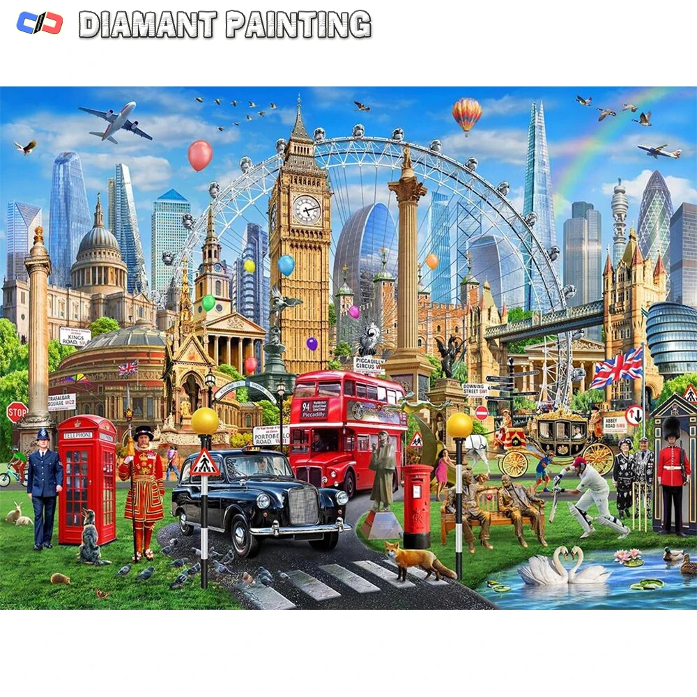 5D New Diamond Painting City Building Landscape Picture Of Rhinestones Embroidery House New Arrival Mosaic Car Home Decor Art