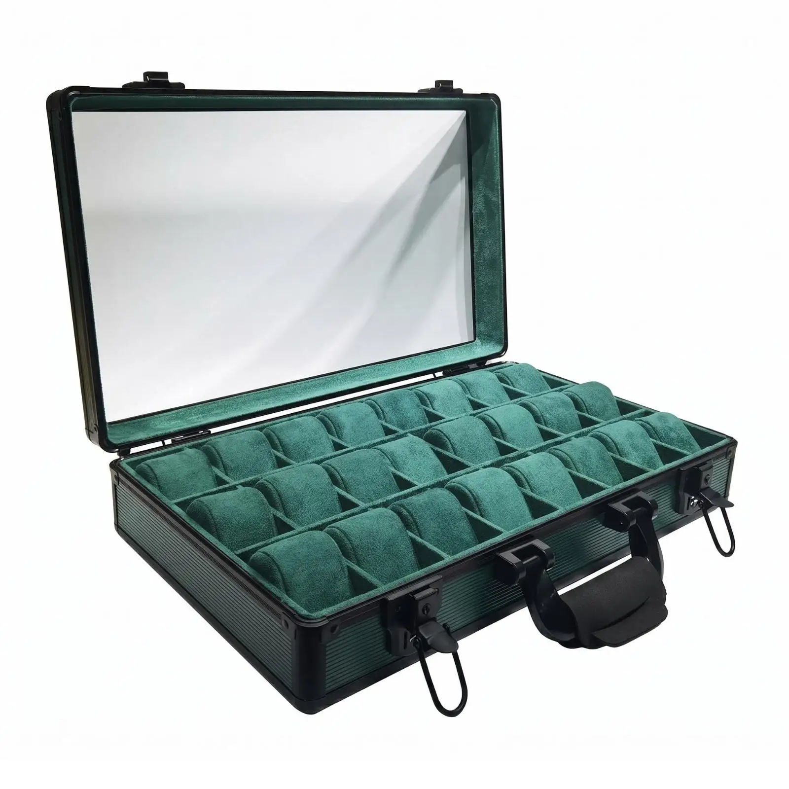 Watch Display Case 24-Slot Watch Case Padded Cushions Storage