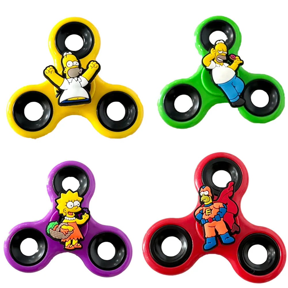 1 Pc Cute Family Action Figures Fidget Spinner The Simpsons PVC Model Finger Stress Relieving Hand Spinner Gift Toy