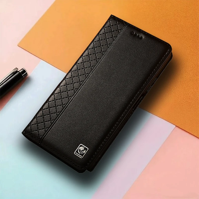 

Genuine Leather Flip Case For Samsung Galaxy S21 S22 S23 S24 S25 FE Plus Ultra Edge Cover Card Cases Napa Inner Grid Handmade