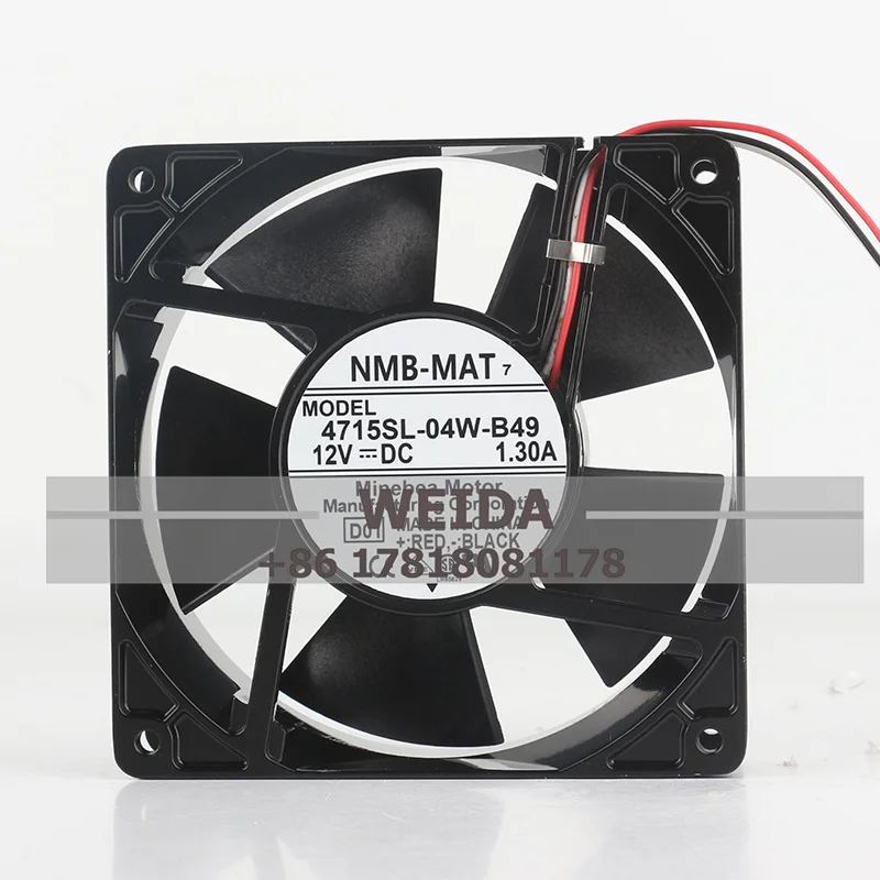 NMB 4715SL-04W-B49 DC12V1.30A 12038 12CM chassis Large air volume radiator fan 120 x 120 x 38MM aluminum machine