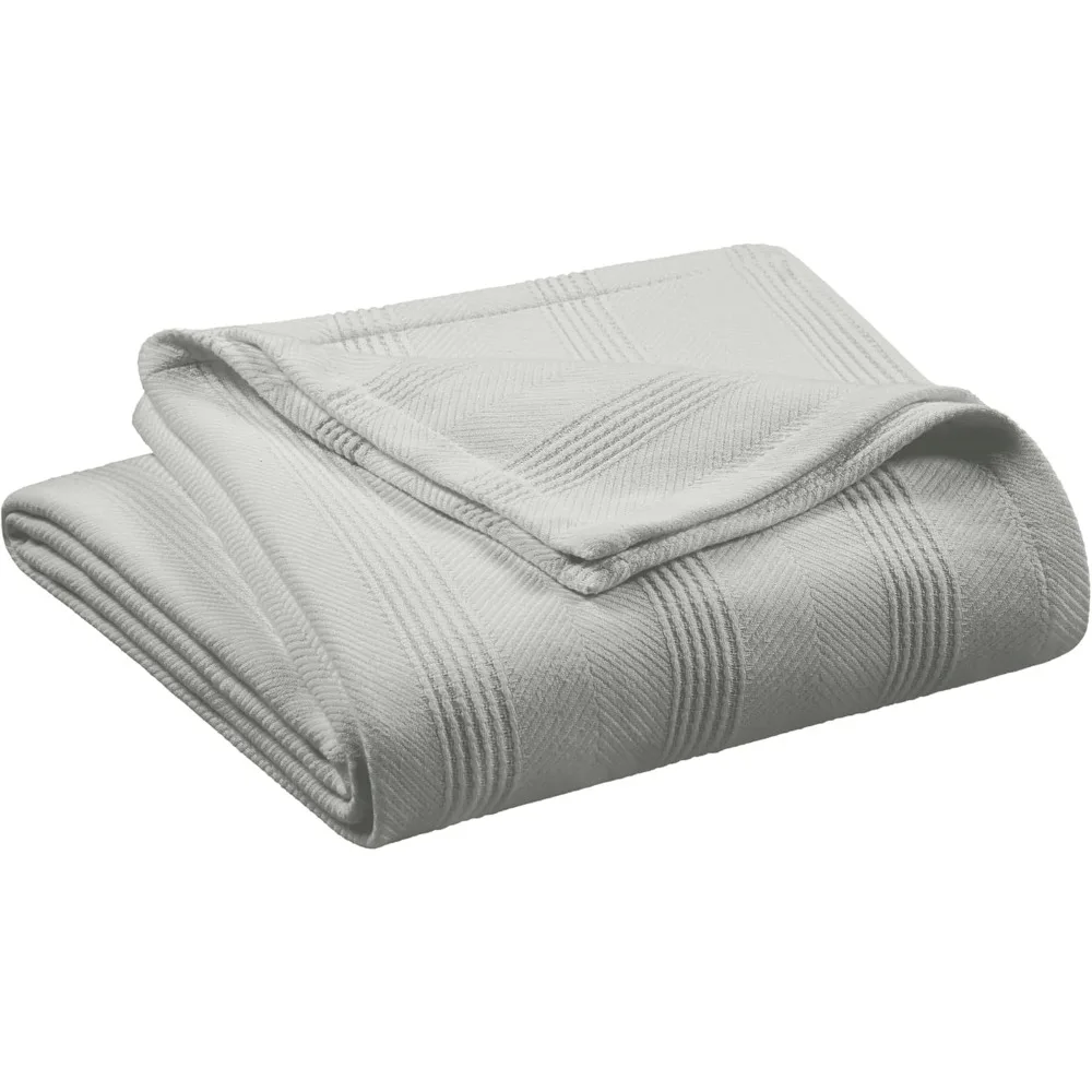 

King Size 100% Cotton Blanket | Super Soft Breathable Lightweight Throw | All-Season Knit Blanket | Versatile Hotel Luxury | Eas