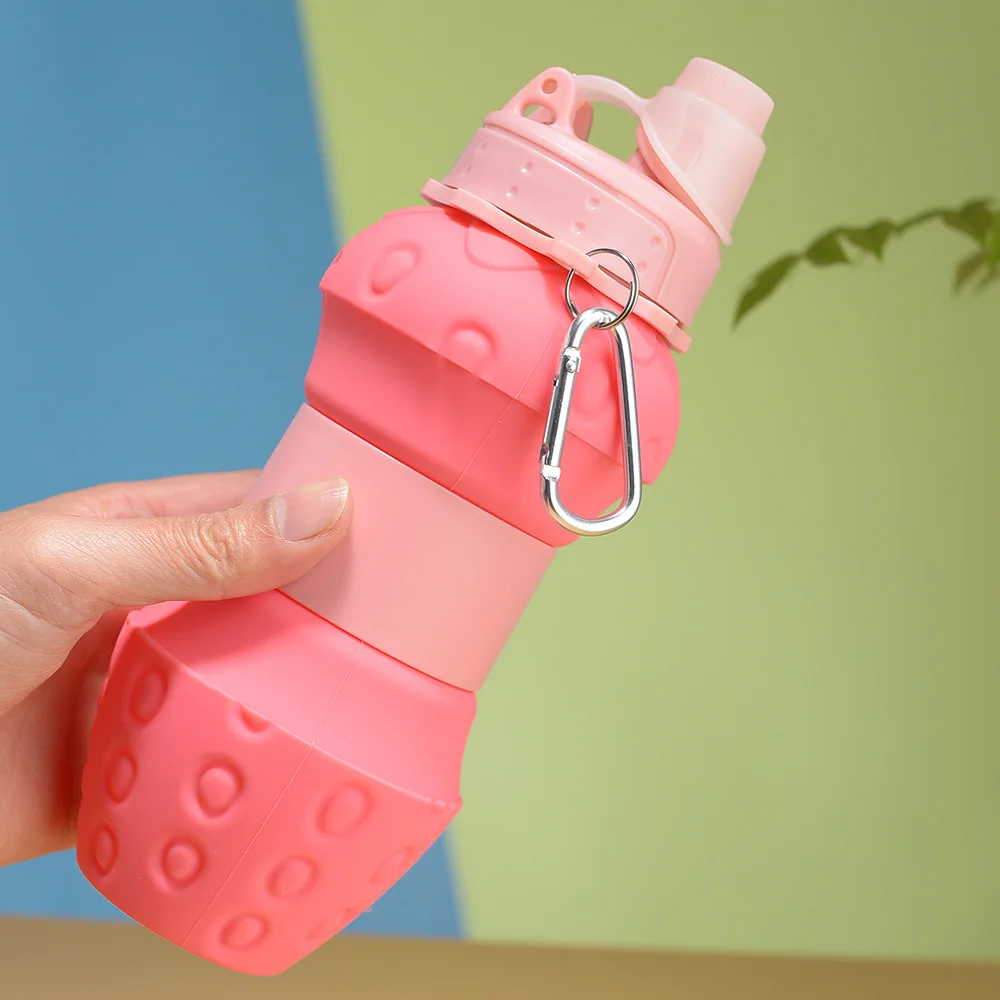 6/700ML Folding Retractable Fitness Fruit Shape Kettle Silicone Sports Water Bottle Portable for Outdoor Travel Climbing Bicycle view 6