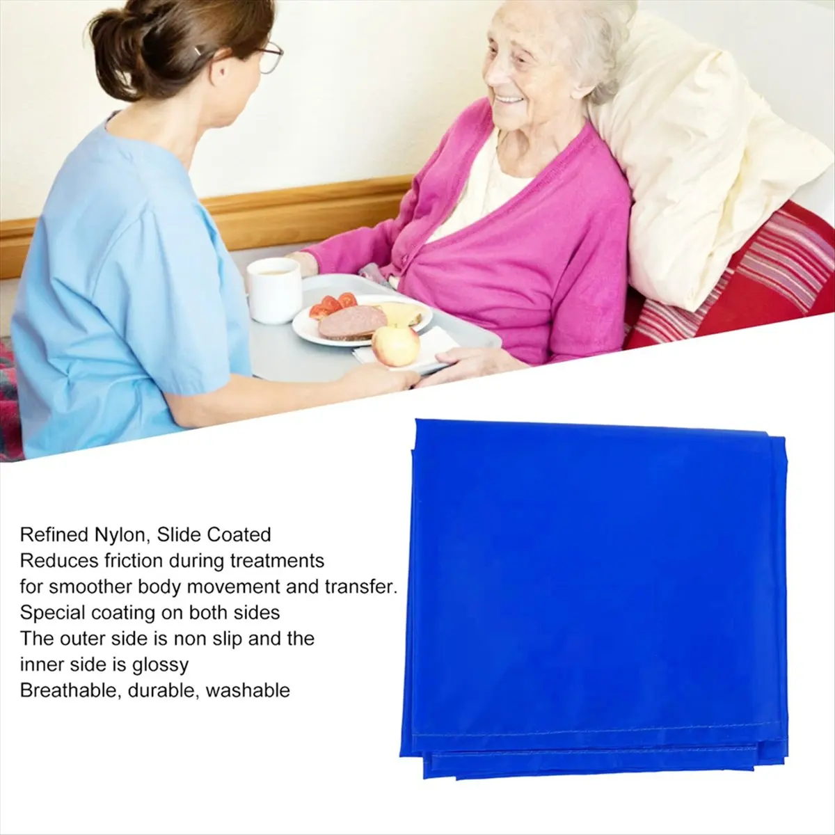 BAAQ 140x68cm Elderly Slide Bed Sheet Transfer Bed Cloth to Assist Moving Patient and Disabled for Hospital Family Daily Care
