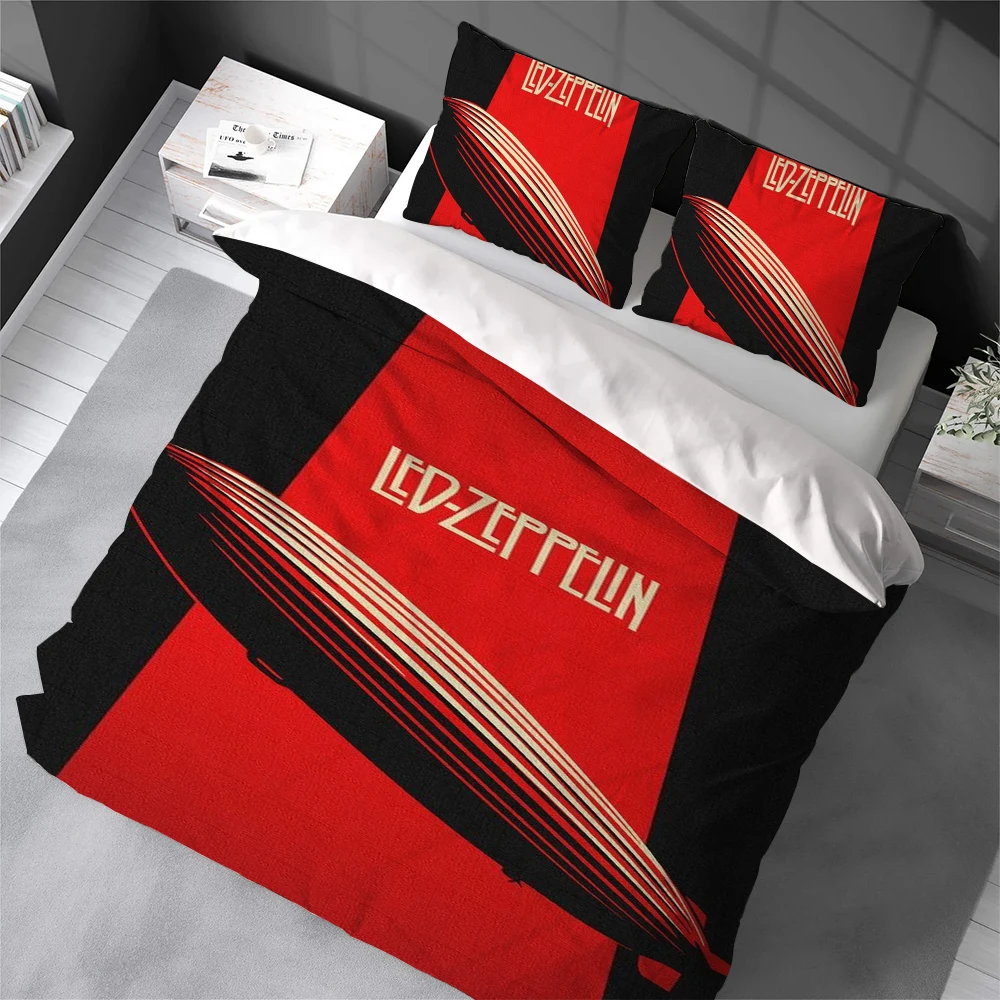 

Комплект постельного белья Led Z-Zeppelins Band, домашний стиль, мягкий хлопковый комплект из 3 предметов, подарок для студенческого общежития
