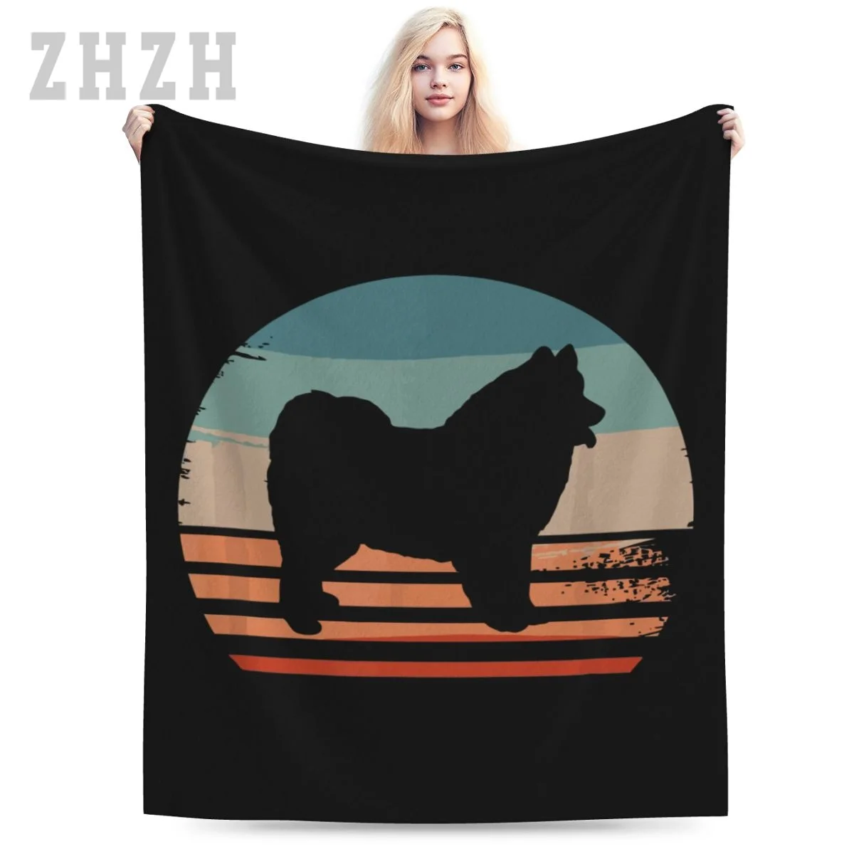 Blanket Vintage Retro Samoyed Dog Lover Flannel Multifunction Outdoor Camping Sofa Cover Keep Warm