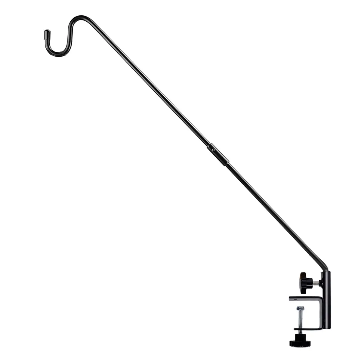 Deck Hook Railing & Fence Mount 28 Inch - Heavy Duty Metal Shepherds Hook Bracket for Outdoor Plant Hanger