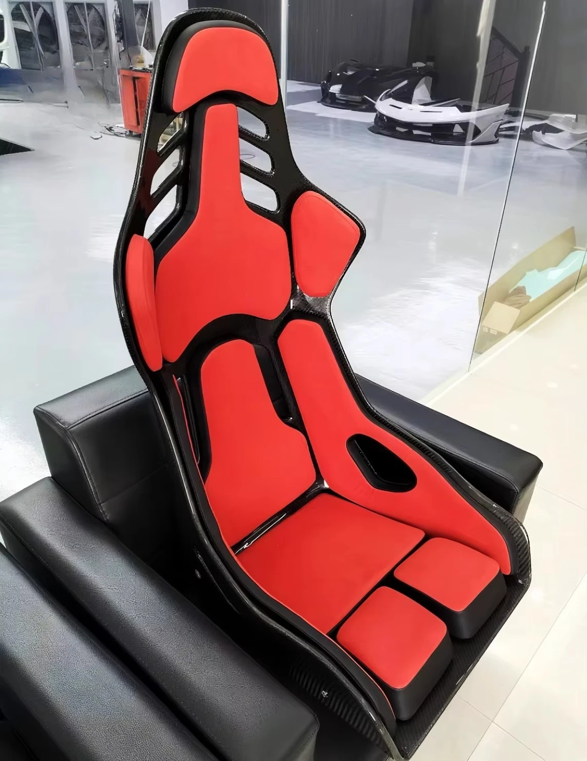 Fashionable Adjustable Sport Style High Quality Carbon Fiber PU Leather Safe Universal Fitment Racing Bucket Seats Car Seat