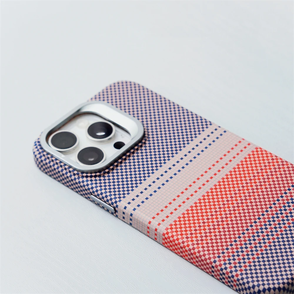 Camera Lens Metal Holder Carbon Fiber Pattern Magnetic Case For iPhone 16 15 14 13 Pro Max Magsafe Wireless Charge Hard PC Cover