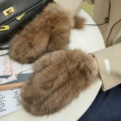 Luxury Thick Warm Real Mink Fur Gloves for Women, Knitting Mitts, Russian Lady Mittens, Winter Fashion, S3031