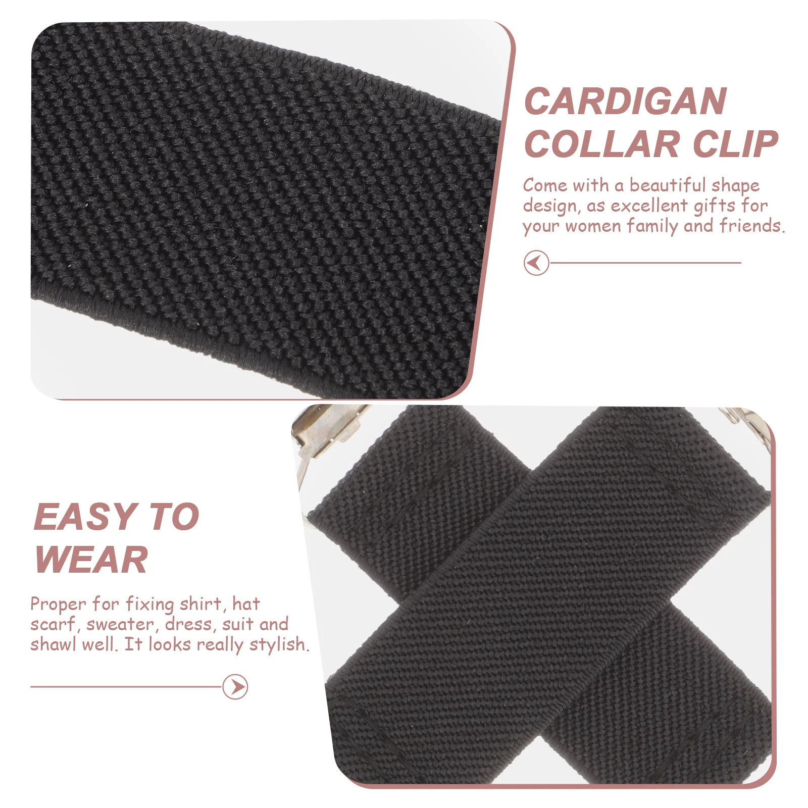 

2Pcs Adjustable Dress Clips Lightweight Hat Clip for Travel Sweater Collar Clip Cardigan Pin Secure Shirt Scarf Shawl Elegant