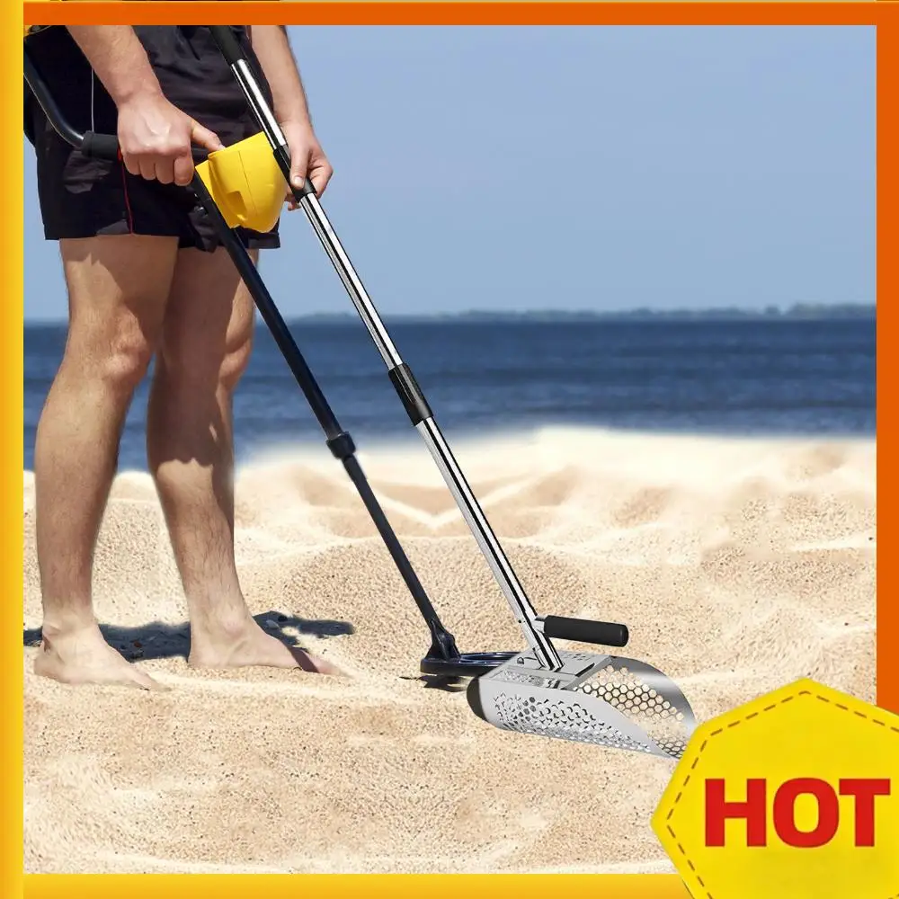 

Совок для песка 2-в-1 из нержавеющей стали с противоскользящим покрытием, износостойкий, для быстрого просеивания, для подводного использования и работы на заднем дворе