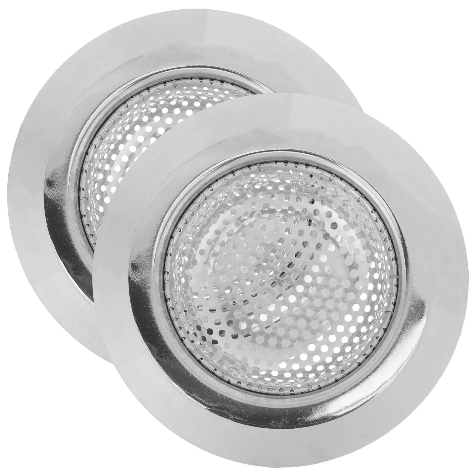 

2Pcs Stainless Steel Sink Draining Filter Basket Kitchen Sink Strainer Hair Catcher Drain Basket for Bathroom Tub Shower Toilet