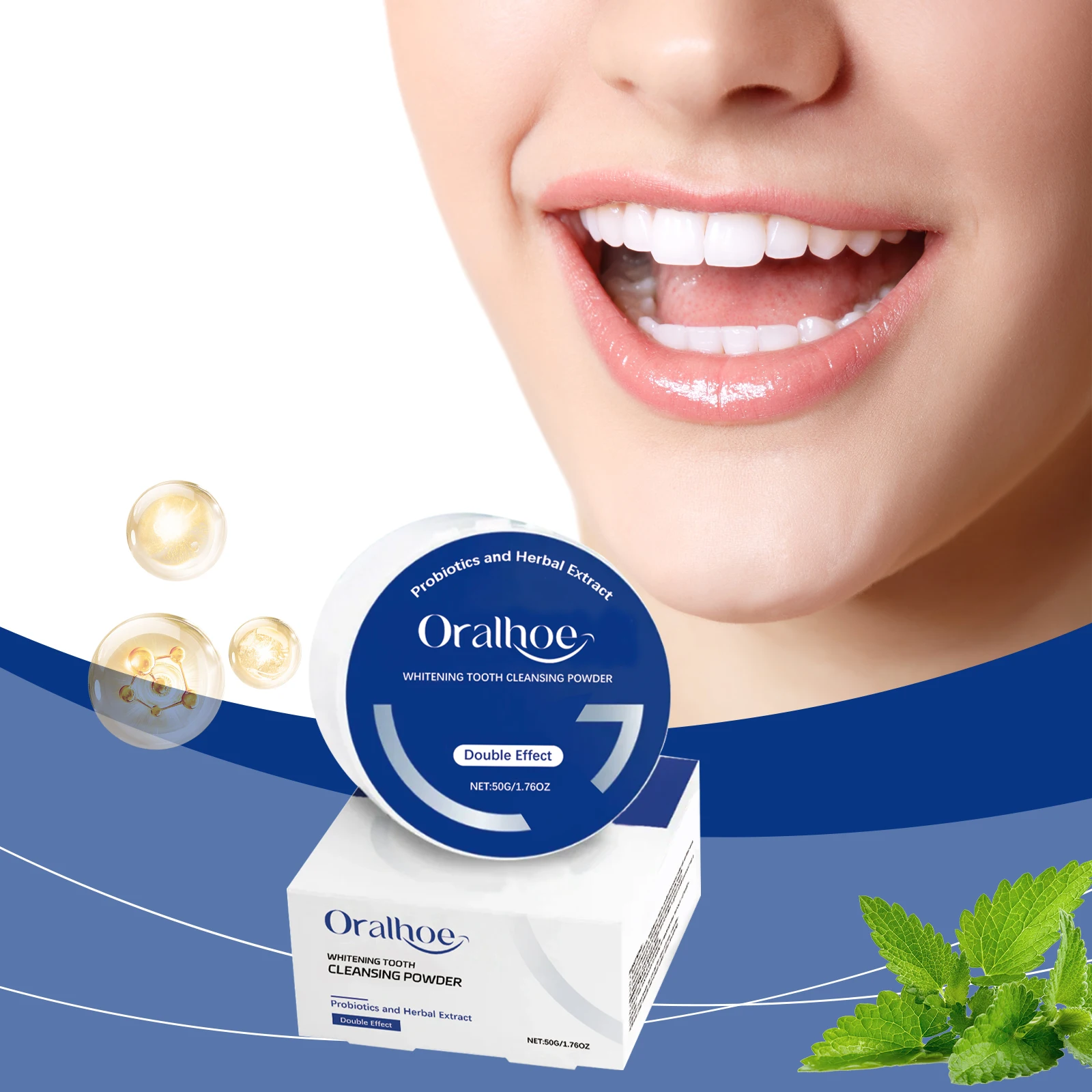 

Probiotic Tooth Whitening Powder Remove Stain Calculus Enamel Repair Fresh Breath Oral Hygiene Cleaning Tooth Bleaching Powder