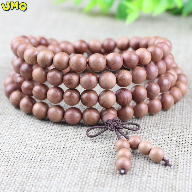 

Natural Red Skin Cedar 108 Buddhist Beads Bracelet Men's and Women's Stationery Rosary 8mm Live Fans Natural Fragrance Amulet